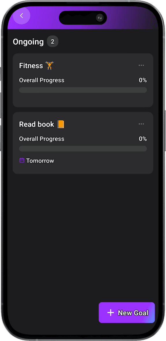 Flifup goals screen